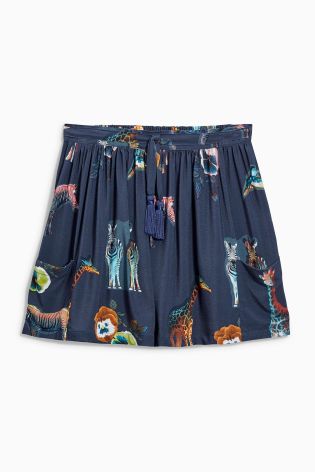Navy Animal Print Flippy Skirt (3-16yrs)